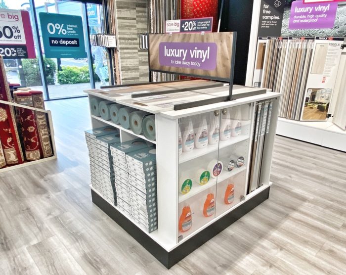 Vinyl Retail Displays Stand for Carpetright